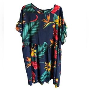 Unbranded Women’s Plus Size Tropical Floral Print Dress